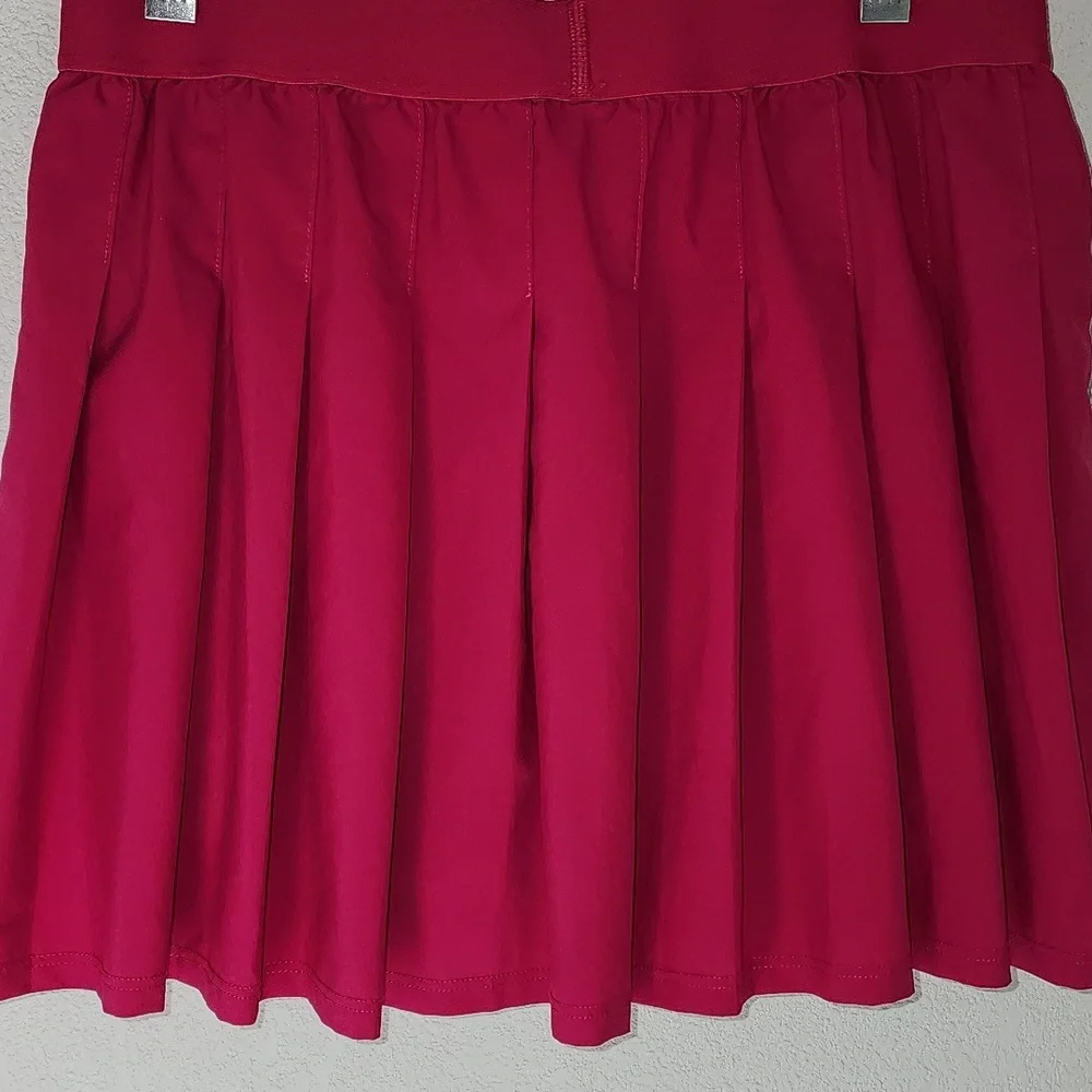 ALO Yoga Varsity Tennis Magenta Crush Pink Pleated Mini Skirt Skort Size Small